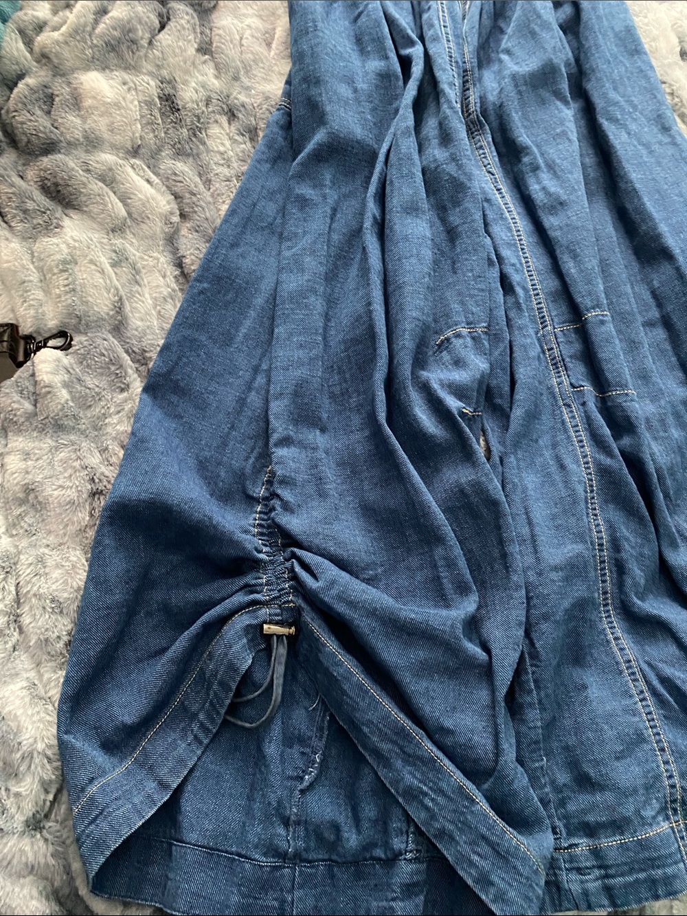 NWT Anthropologie Adjustable Wide Leg Jumpsuit in Denim color. - Picture 7 of 13
